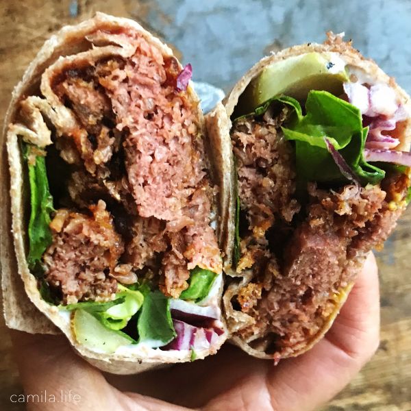 Burger Wrap LOVE - Vegan Recipe on camila.life